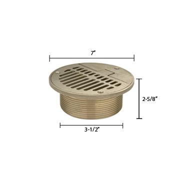 Zurn ZN400-7C Z400 "TYPE C" Round Hinged Strainer - Polished Nickel Bronze Top
