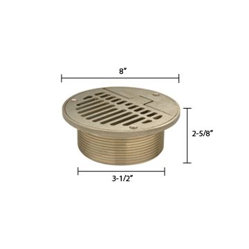 Zurn ZN400-8C Z400 "TYPE C" Round Hinged Strainer - Polished Nickel Bronze Top