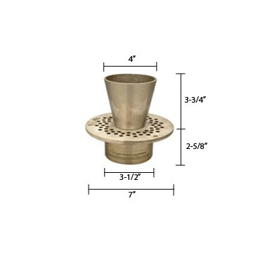 Zurn ZB400-7E Z400 "TYPE E" Round Strainer - Polished Bronze Top