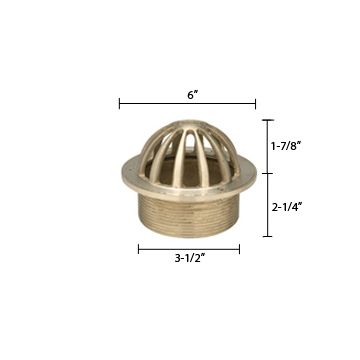 Zurn ZN400-6G Z400 "TYPE G" Round Strainer - Polished Nickel Bronze Top