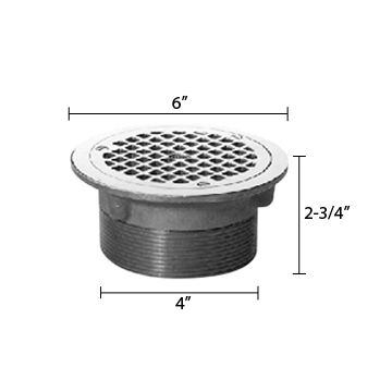 Zurn ZB400-6H Z400 "TYPE H" Round Strainer - Polished Bronze Top