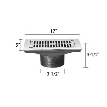Zurn ZB400-17J Z400 "TYPE J" Rectangular Strainer - Polished Bronze Top