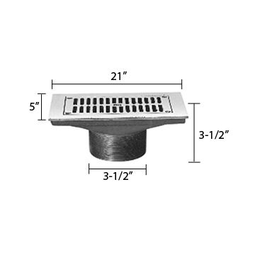 Zurn ZB400-21J Z400 "TYPE J" Rectangular Strainer - Polished Bronze Top