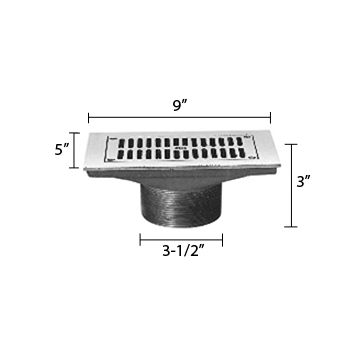 Zurn ZB400-9J Z400 "TYPE J" Rectangular Strainer - Polished Bronze Top