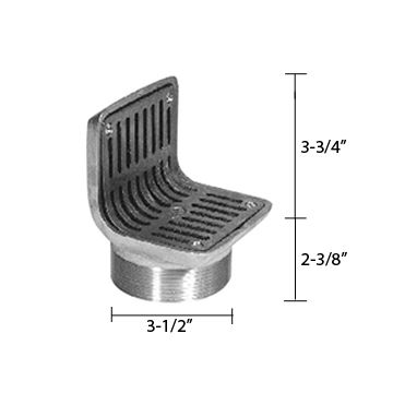 Zurn ZB400-5K Z400 "TYPE K" Angular Strainer - Polished Bronze Top