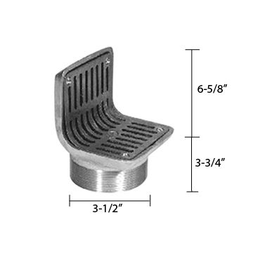 Zurn ZB400-7K Z400 "TYPE K" Angular Strainer - Polished Bronze Top