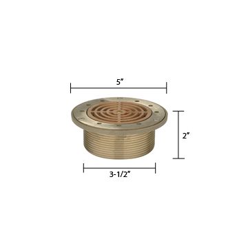 Zurn ZB400-5M Z400 "TYPE M" Round Strainer - Polished Bronze Top