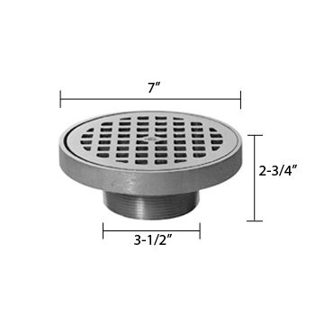 Zurn ZB400-7N Z400 "TYPE N" Round Strainer - Polished Bronze Top