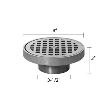 Zurn ZB400-9N Z400 "TYPE N" Round Strainer - Polished Nickel Bronze Top