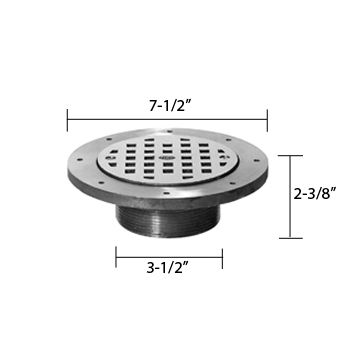 Zurn ZN400-7O Z400 "TYPE O" Raised Grate Strainer - Polished Nickel Bronze Top