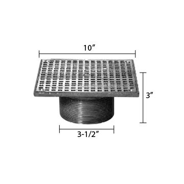 Zurn ZB400-10S Z400 "TYPE S" Square Strainer - Polished Bronze Top