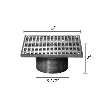 Zurn ZN400-5S Z400 "TYPE S" Square Strainer - Polished Nickel Bronze Top