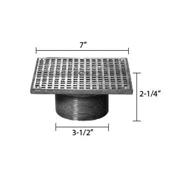 Zurn ZN400-7S Z400 "TYPE S" Square Strainer - Polished Nickel Bronze Top