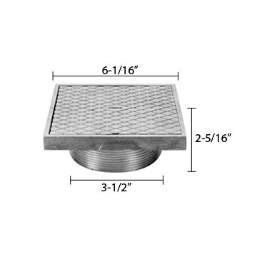 Zurn ZN400-6SC Z400 "TYPE SC" Square Strainer - Polished Nickel Bronze Top