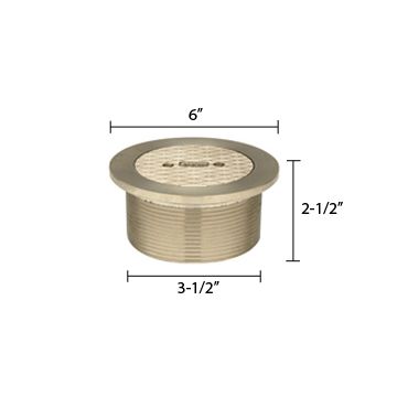 Zurn ZN400-6T Z400 "TYPE T" Round Strainer - Polished Nickel Bronze Top