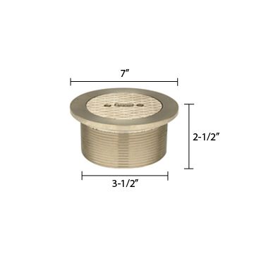 Zurn ZB400-7T Z400 "TYPE T" Round Strainer - Polished Bronze Top
