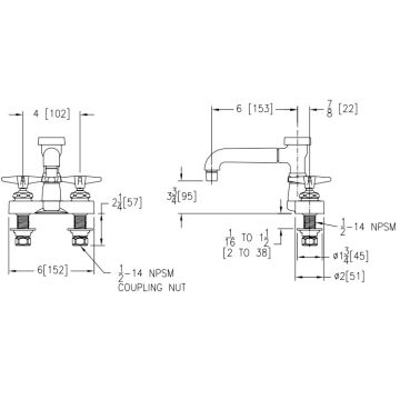 Zurn Z812Q2-P AquaSpec 4" Centerset Faucet