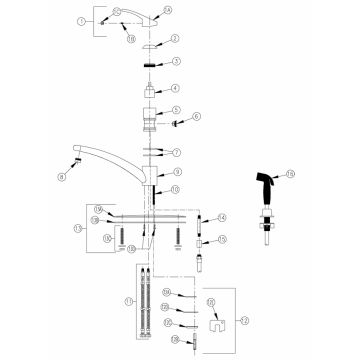 Zurn Z82300-CP8-HS Faucet Parts Breakdown