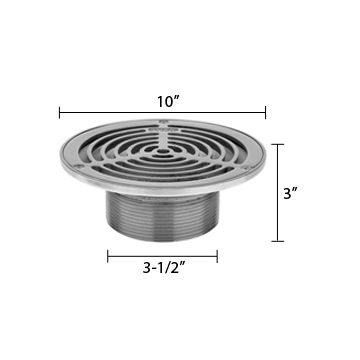Zurn ZS400-10BS ZS400 "TYPE BS" Round Strainer - Type 304 Stainless Steel Top