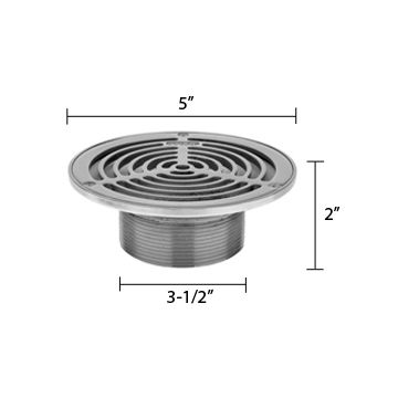 Zurn ZS400-5BS ZS400 "TYPE BS" Round Strainer - Type 304 Stainless Steel Top