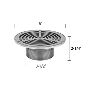 Zurn ZS400-6BS ZS400 "TYPE BS" Round Strainer - Type 304 Stainless Steel Top