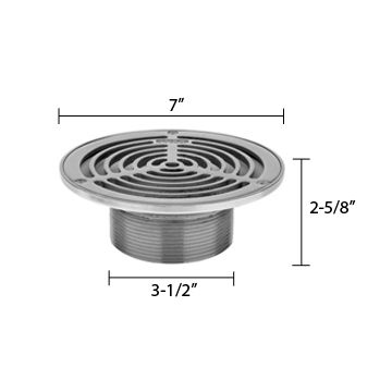 Zurn ZS400-7BS ZS400 "TYPE BS" Round Strainer - Type 304 Stainless Steel Top