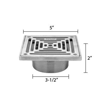 Zurn ZS400-5SS ZS400 "TYPE SS" Square Strainer - Type 304 Stainless Steel Top
