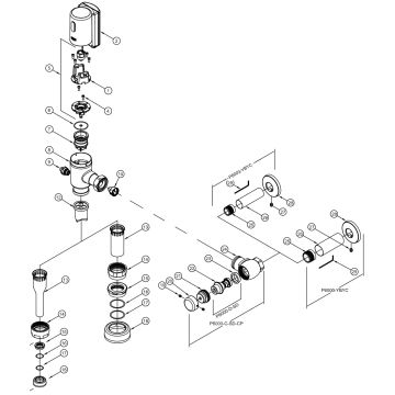 Zurn ZTR6200-W2 Connected Series Flush Valve Parts Breakdown